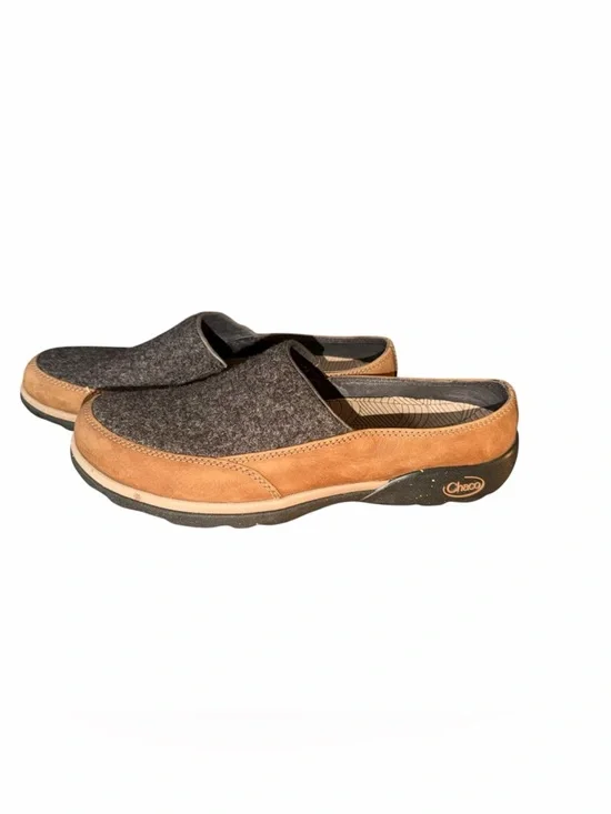 Chaco Java Gray Quinn Slip-On Shoes Womens 8 Wool & Leather Clogs Mules - Picture 3 of 6
